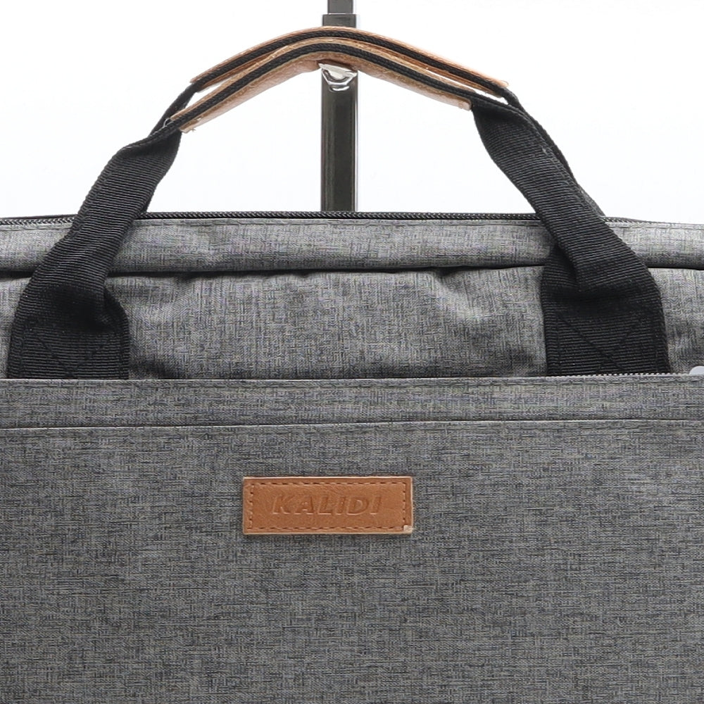 Kalidi Womens Grey Polyester Laptop Bag Size Large