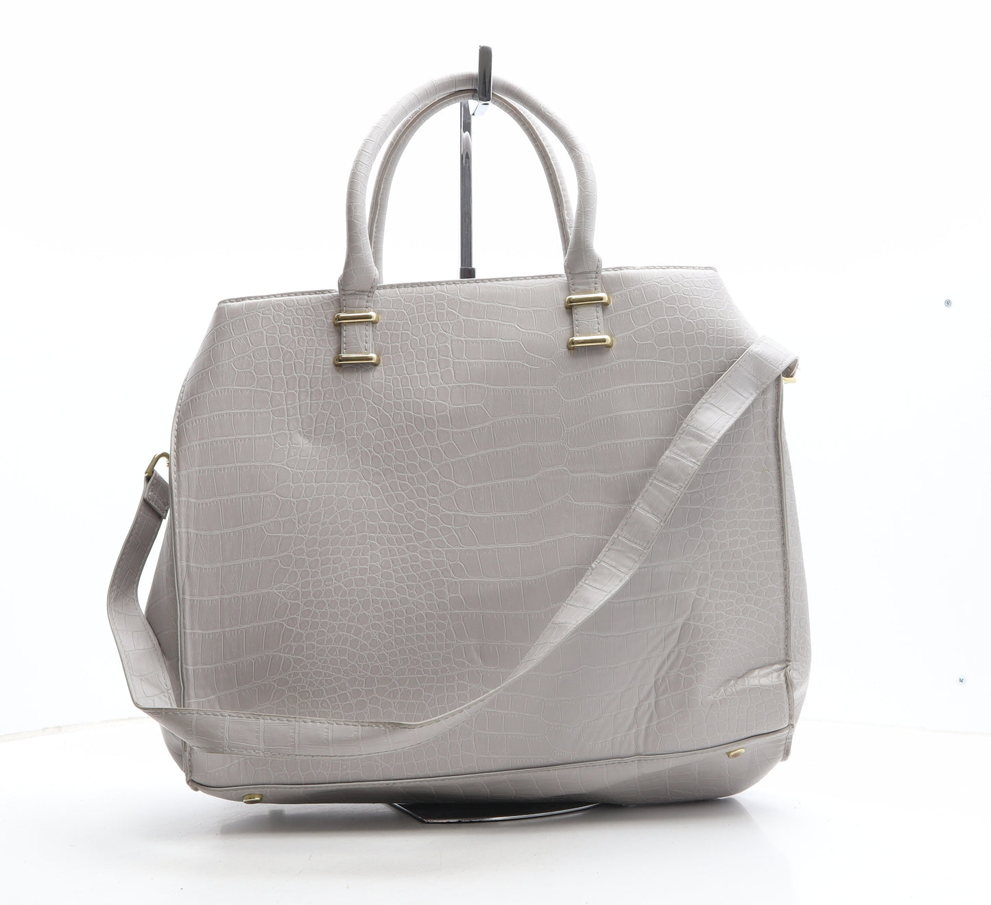 H&M Womens Grey Polyethylene Hobo Bag Size Large