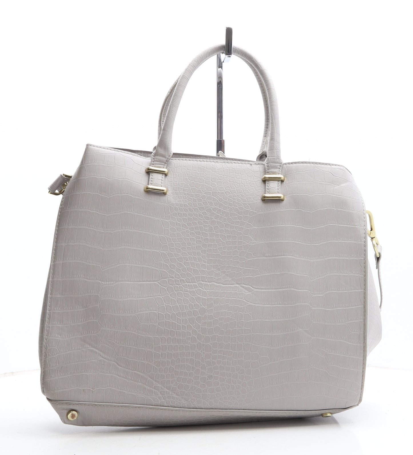 H&M Womens Grey Polyethylene Hobo Bag Size Large