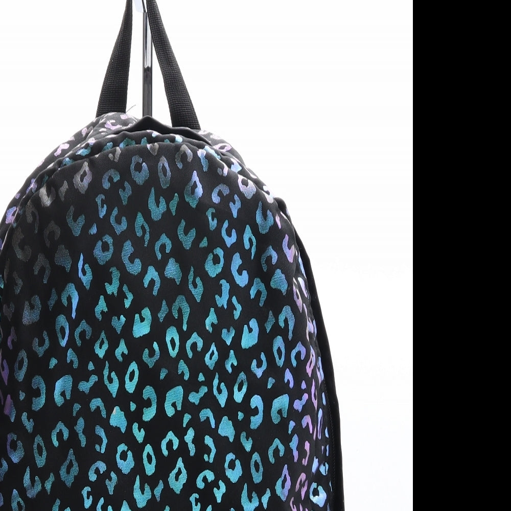 Preworn Womens Black Animal Print Polyester Backpack Size Large