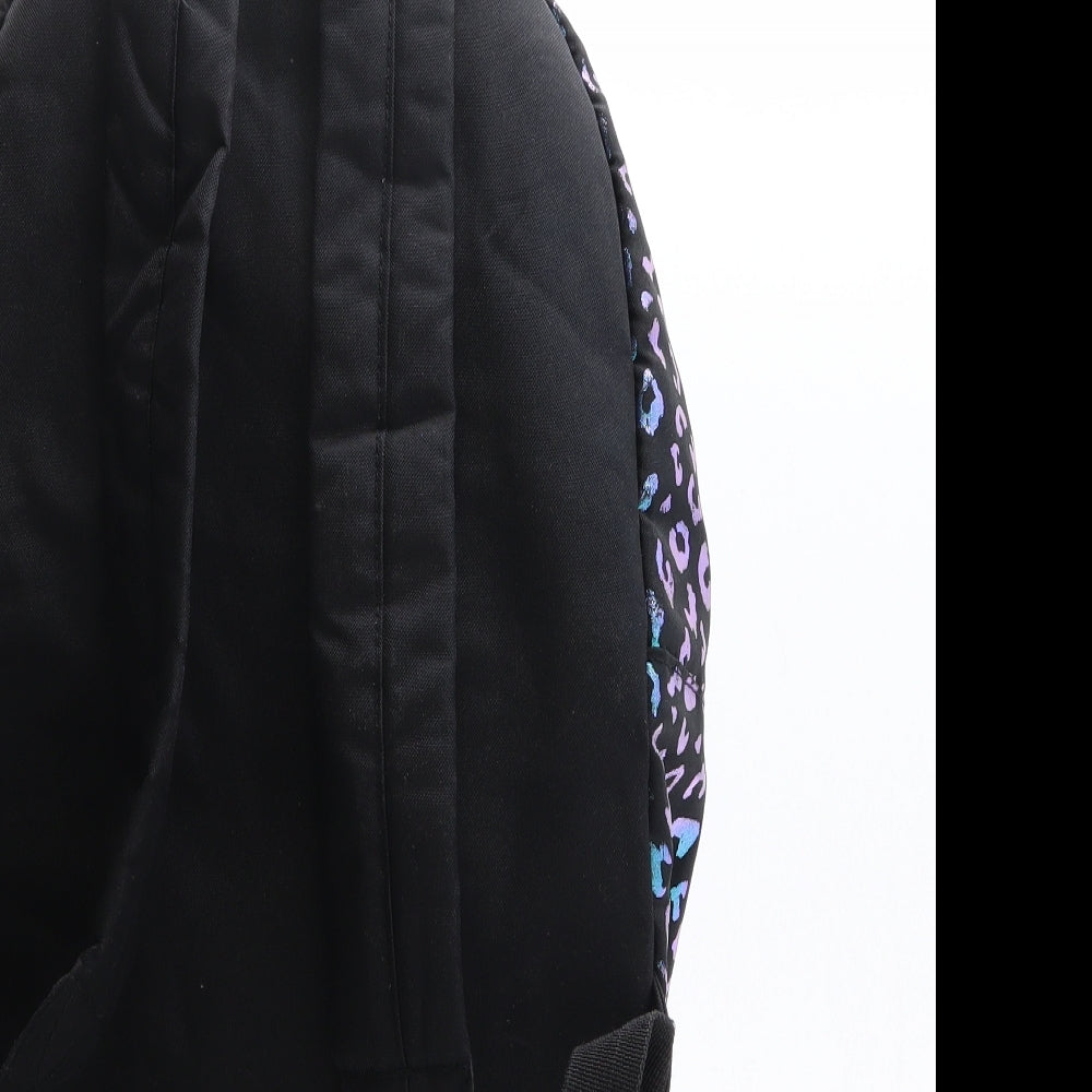 Preworn Womens Black Animal Print Polyester Backpack Size Large
