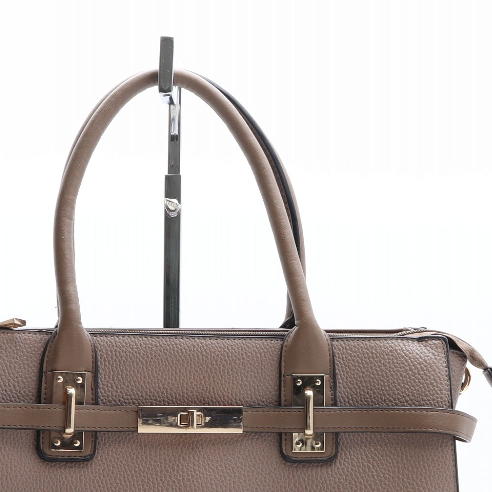 Preworn Womens Brown Polyethylene Top Handle Bag Size Medium