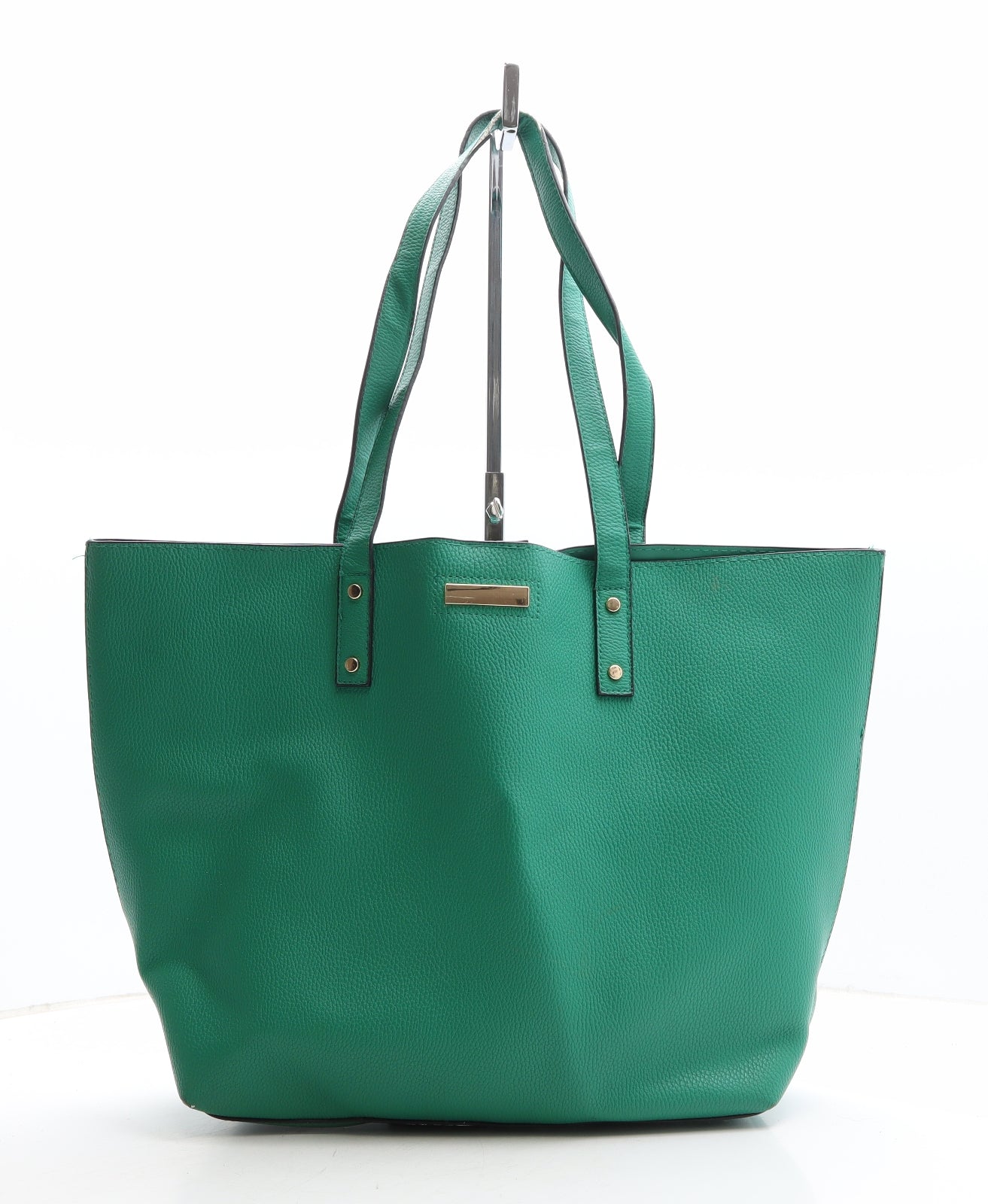 Preworn Womens Green Polyethylene Shoulder Bag Size Large