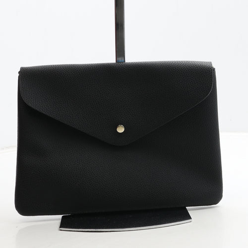 George Womens Black Polyurethane Clutch Size Small