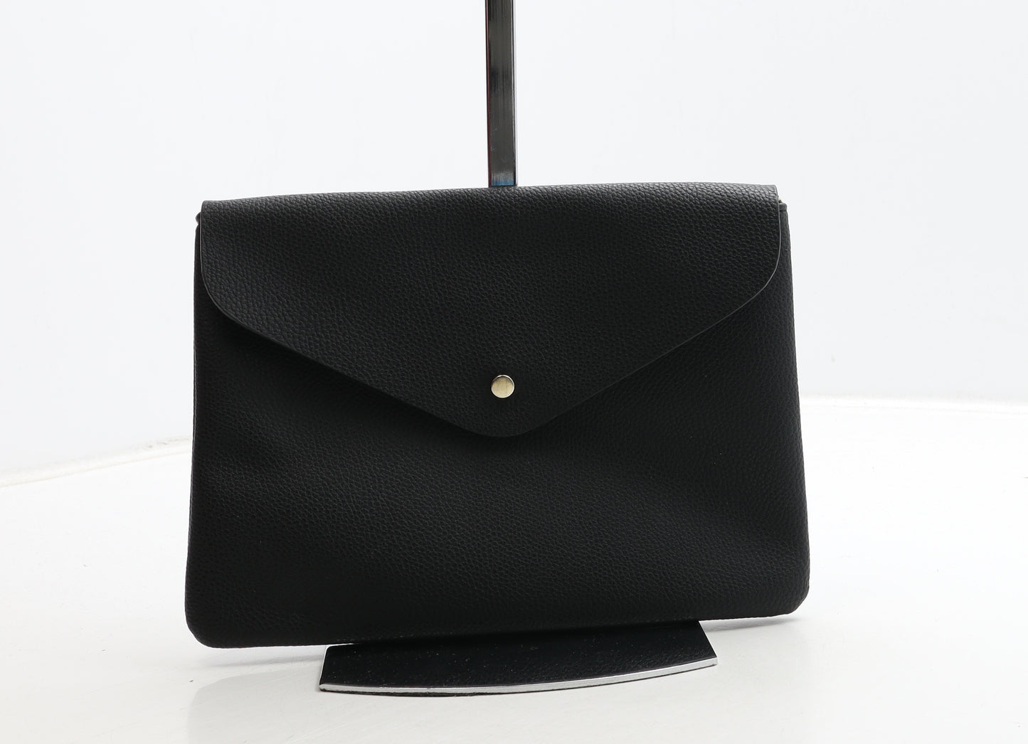 George Womens Black Polyurethane Clutch Size Small