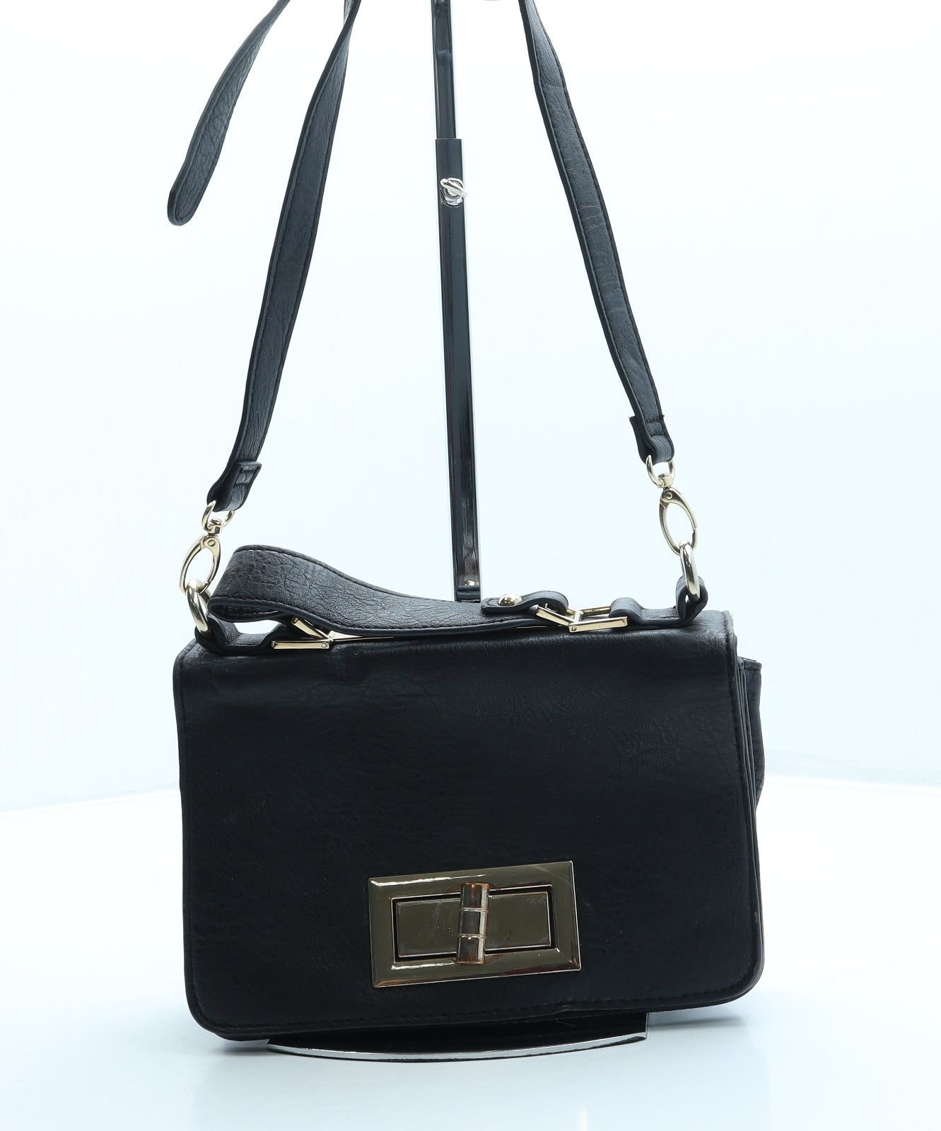 Oasis Womens Black Leather Crossbody Size Small