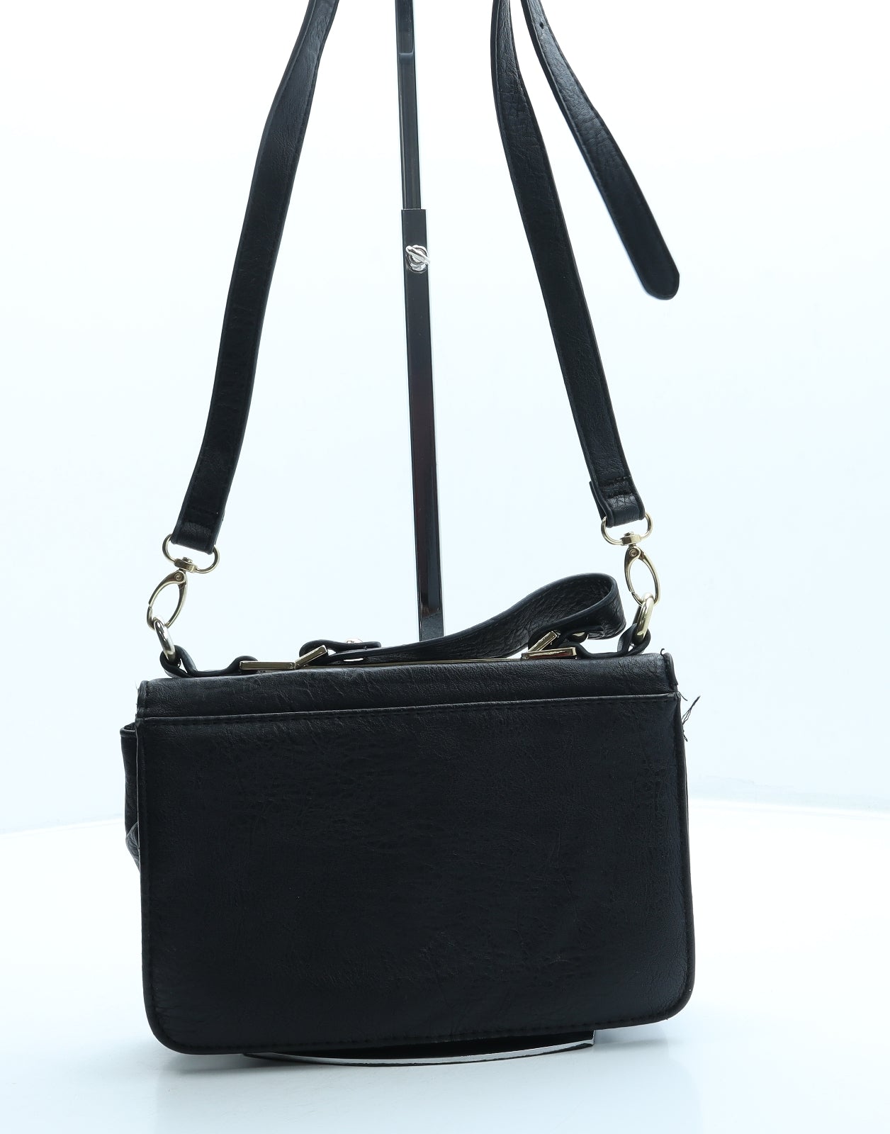 Oasis Womens Black Leather Crossbody Size Small