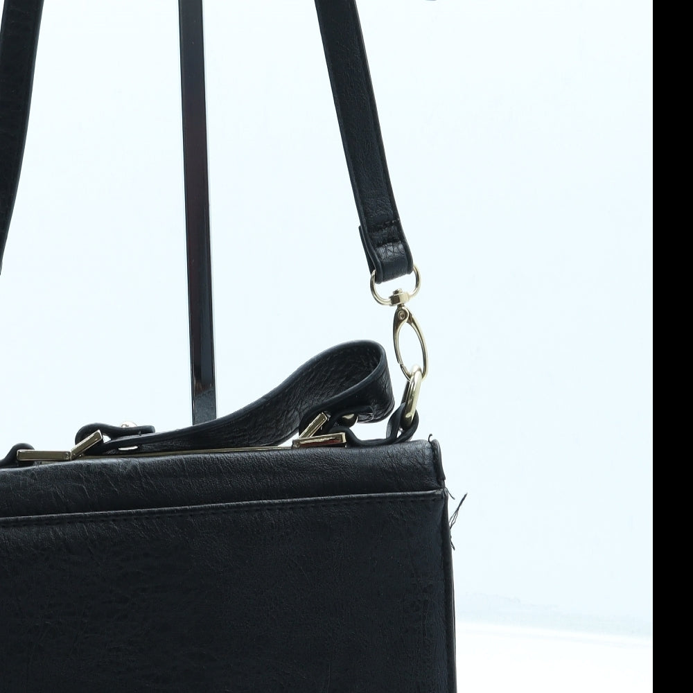 Oasis Womens Black Leather Crossbody Size Small