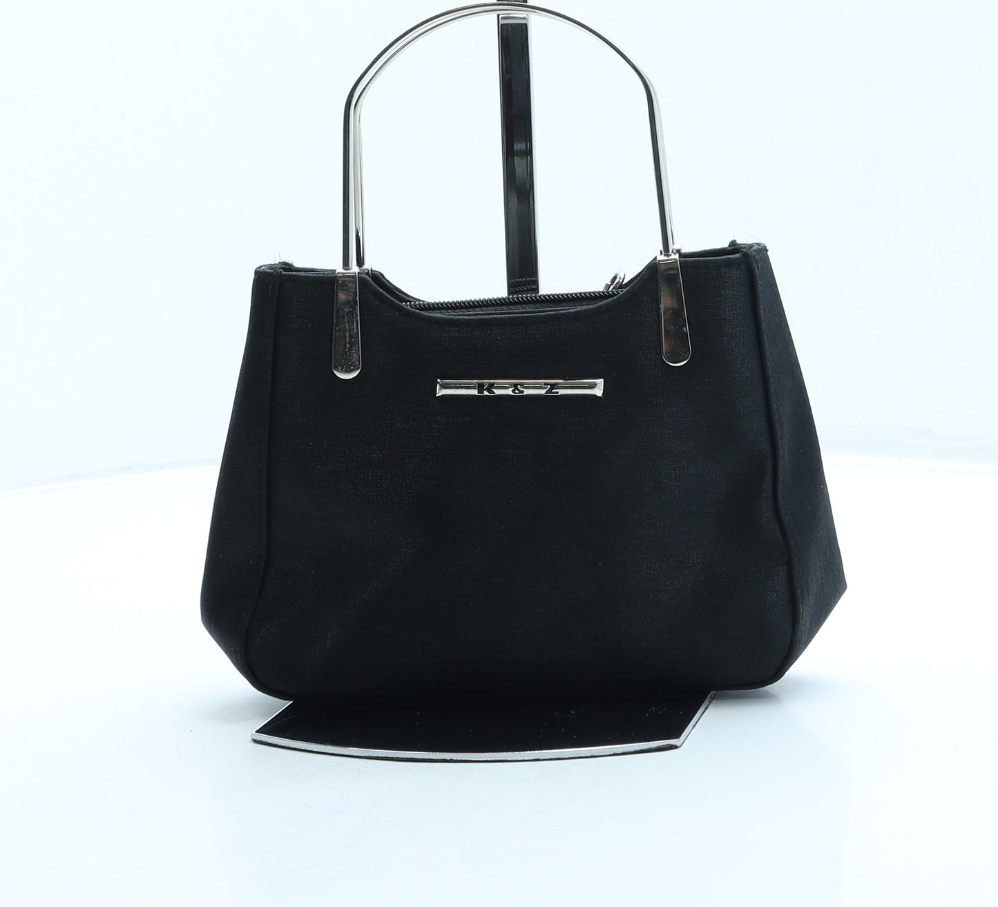 K & Z Womens Black Polyester Top Handle Bag Size Small