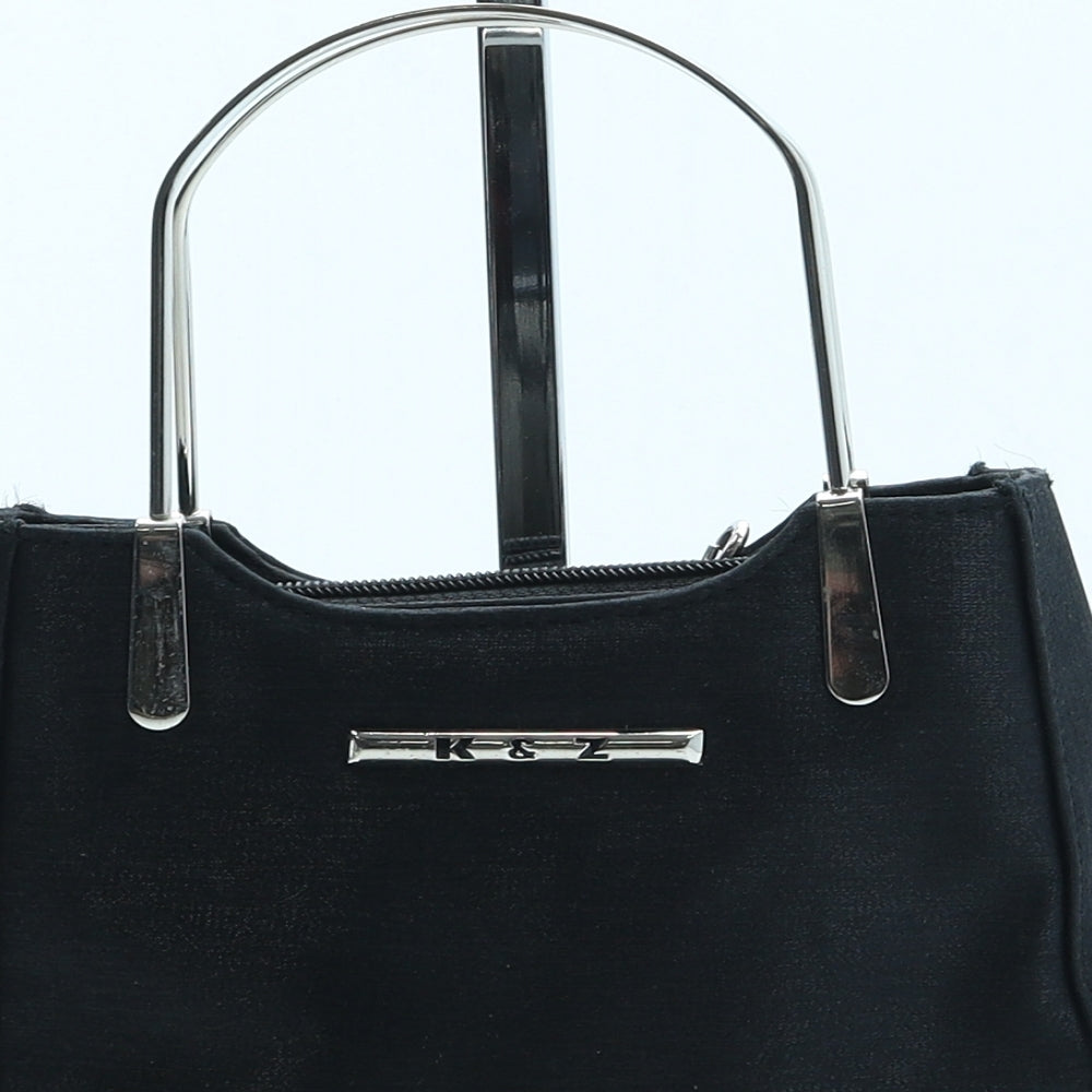 K & Z Womens Black Polyester Top Handle Bag Size Small