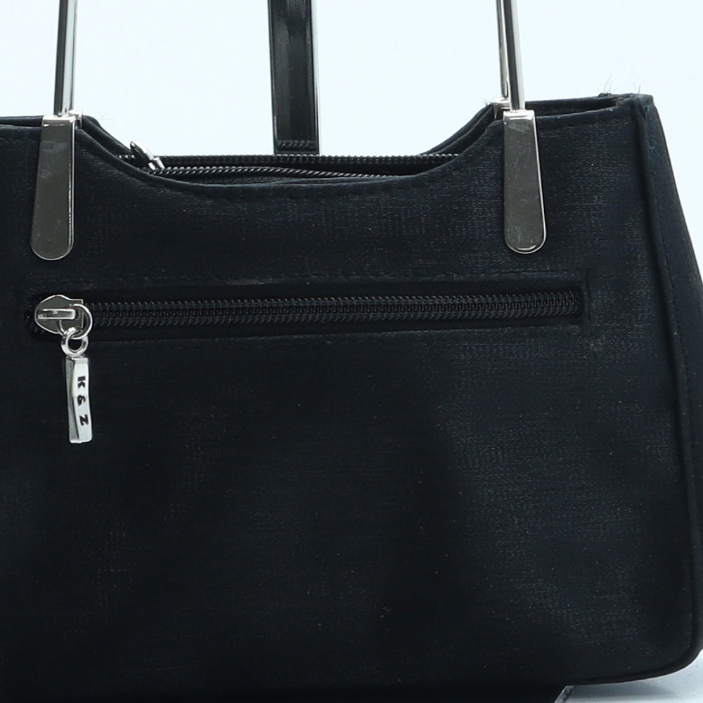 K & Z Womens Black Polyester Top Handle Bag Size Small