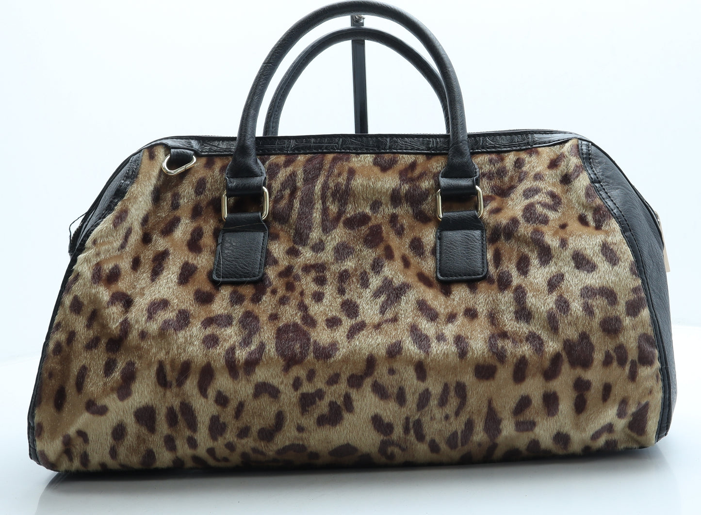 River Island Womens Brown Animal Print Polyester Duffle Size Large