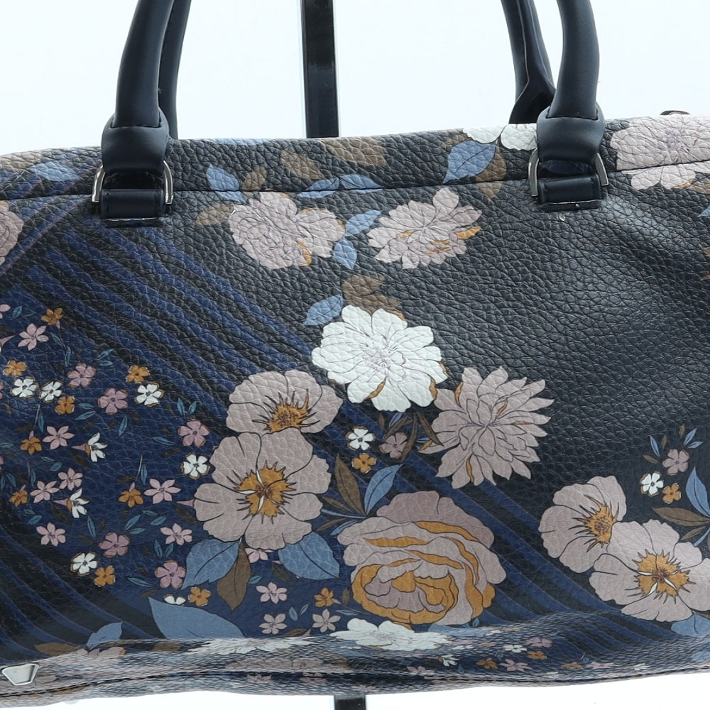 Fiorelli Womens Blue Floral Leather Top Handle Bag Size Medium