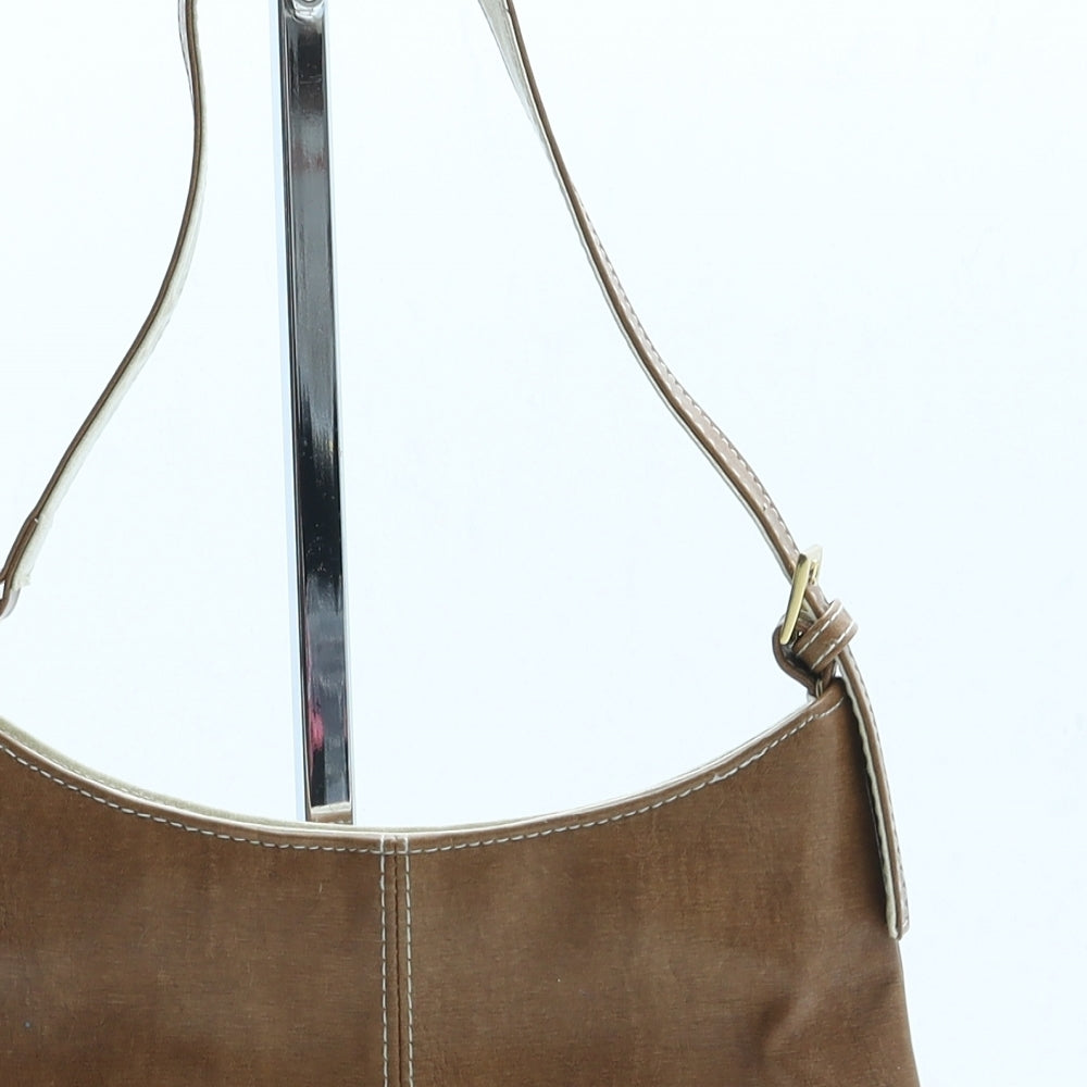 Preworn Womens Brown Leather Shoulder Bag Size Small