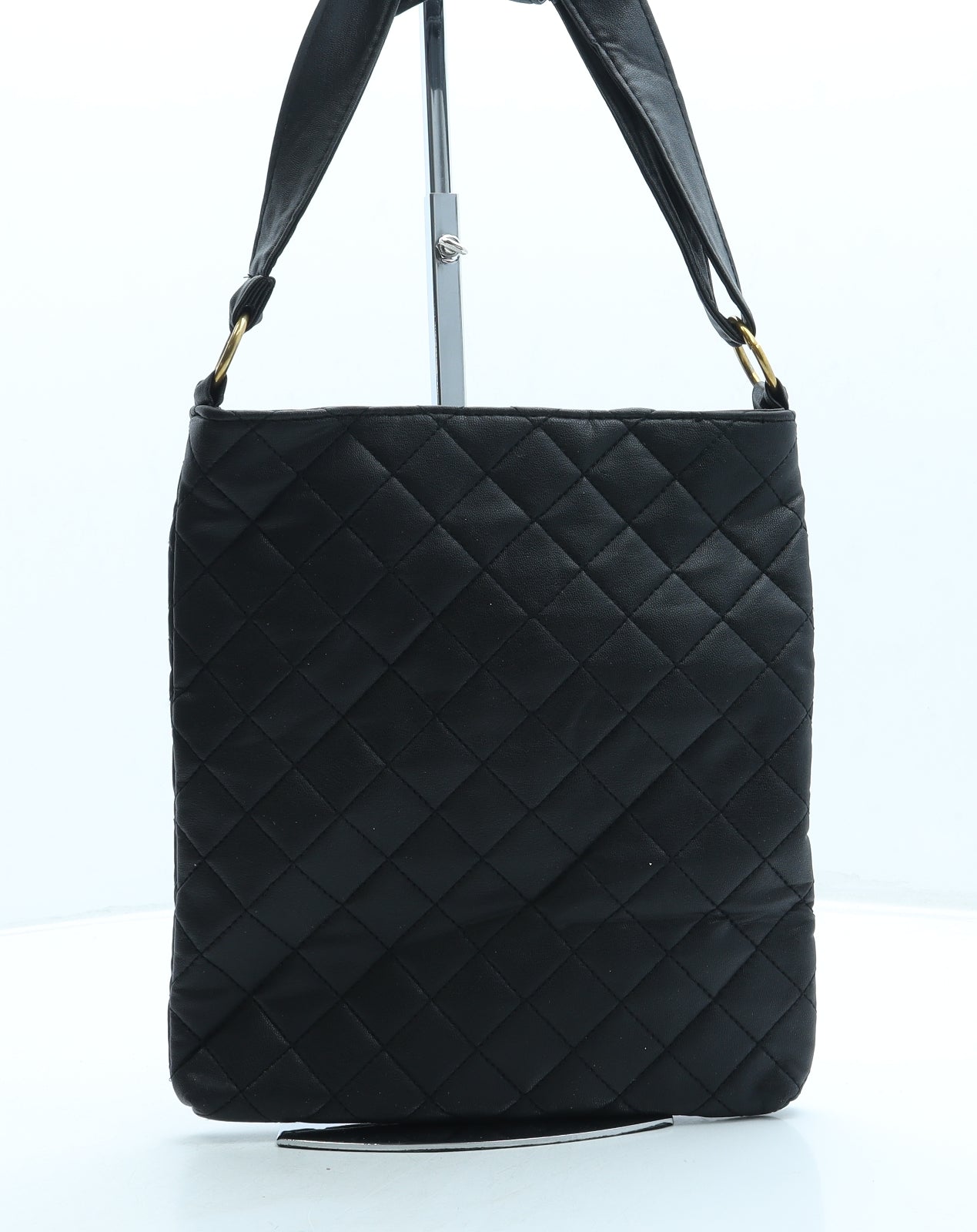 Preworn Womens Black Leather Crossbody Size Small