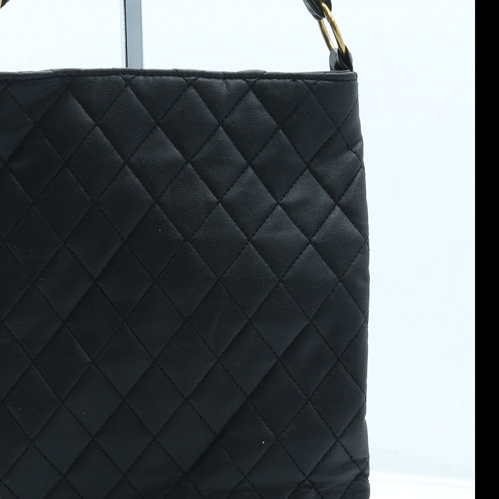 Preworn Womens Black Leather Crossbody Size Small