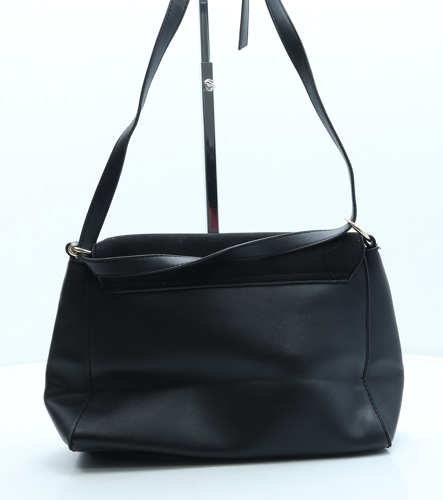 Preworn Womens Black Leather Crossbody Size Small