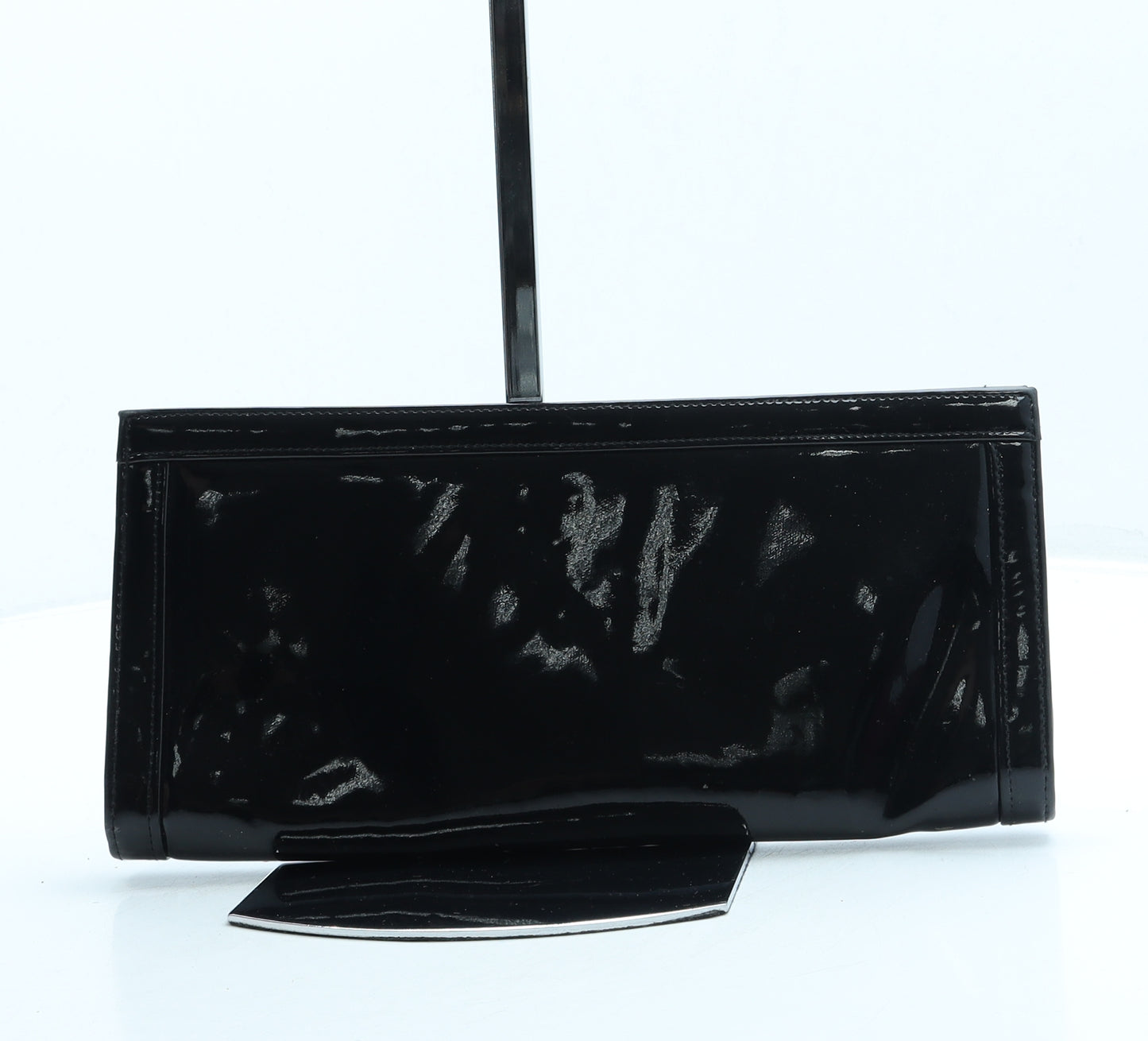 NEXT Womens Black Leather Clutch Size Small