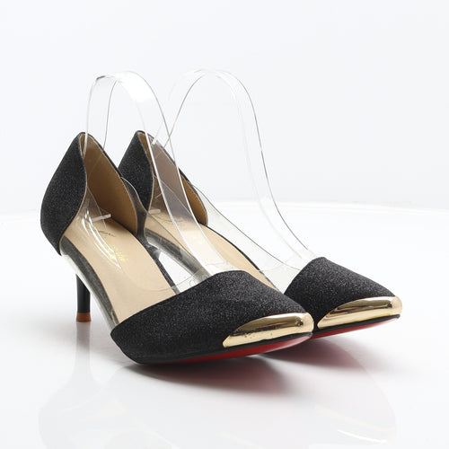 Min Jiao Zhi Womens Black Synthetic Court Heel UK 6.5 40