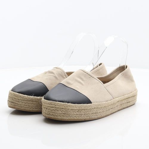 Primark Womens Beige Polyester Espadrille Casual UK 6 39