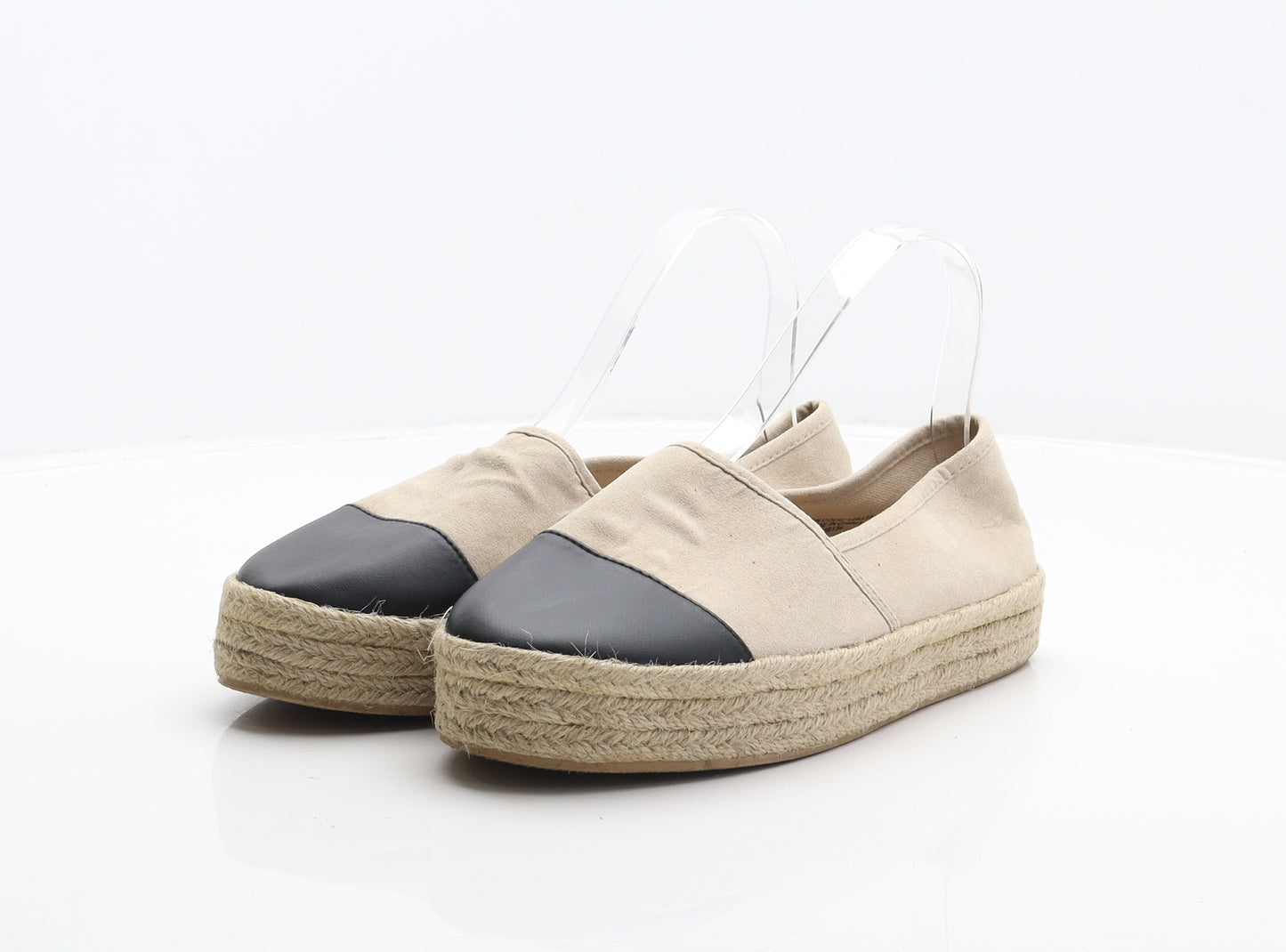 Primark Womens Beige Polyester Espadrille Casual UK 6 39