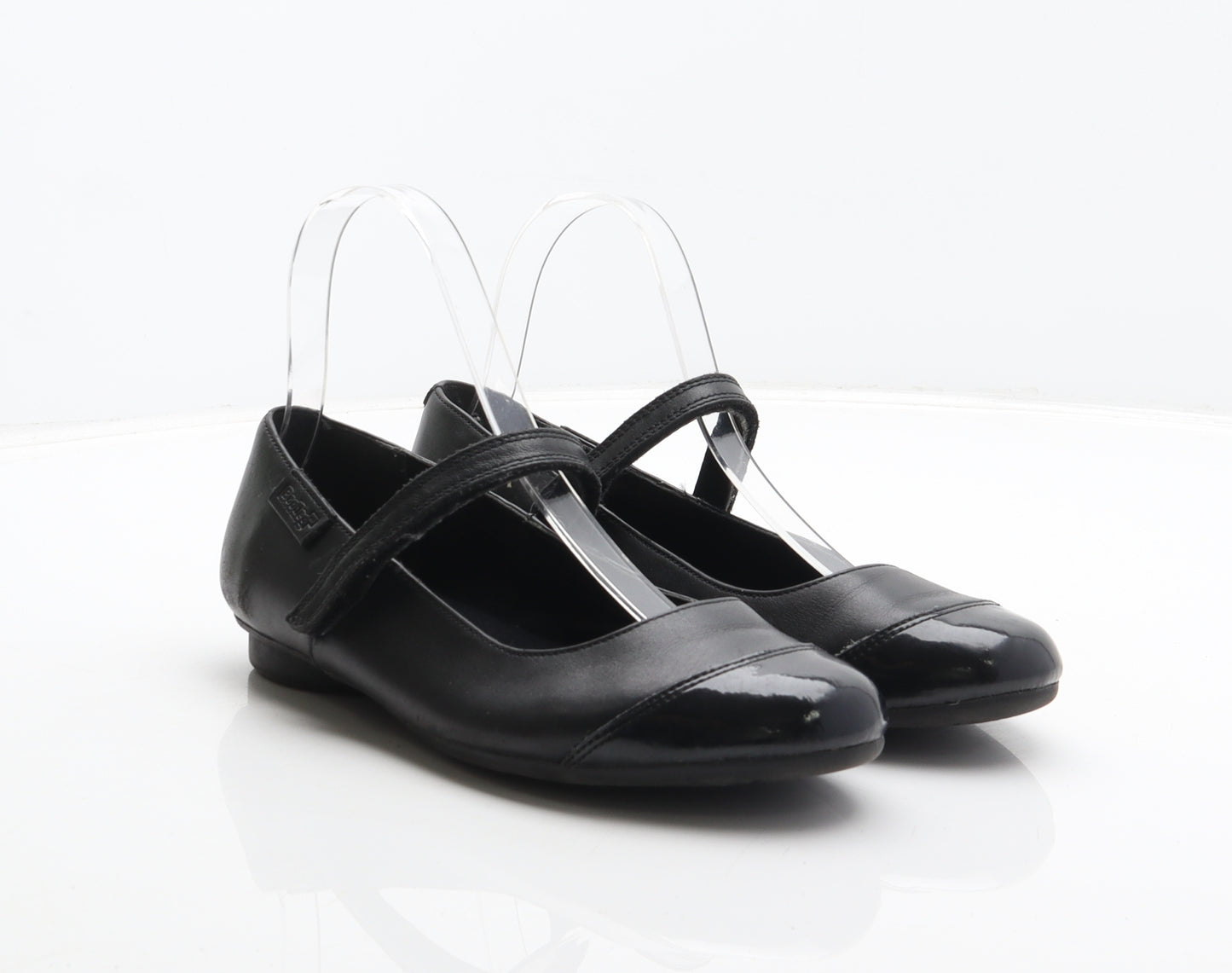 Bootleg Girls Black Leather Mary Jane Flat UK 4 37