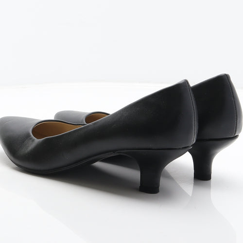 Lilley Womens Black Leather Court Heel UK 7