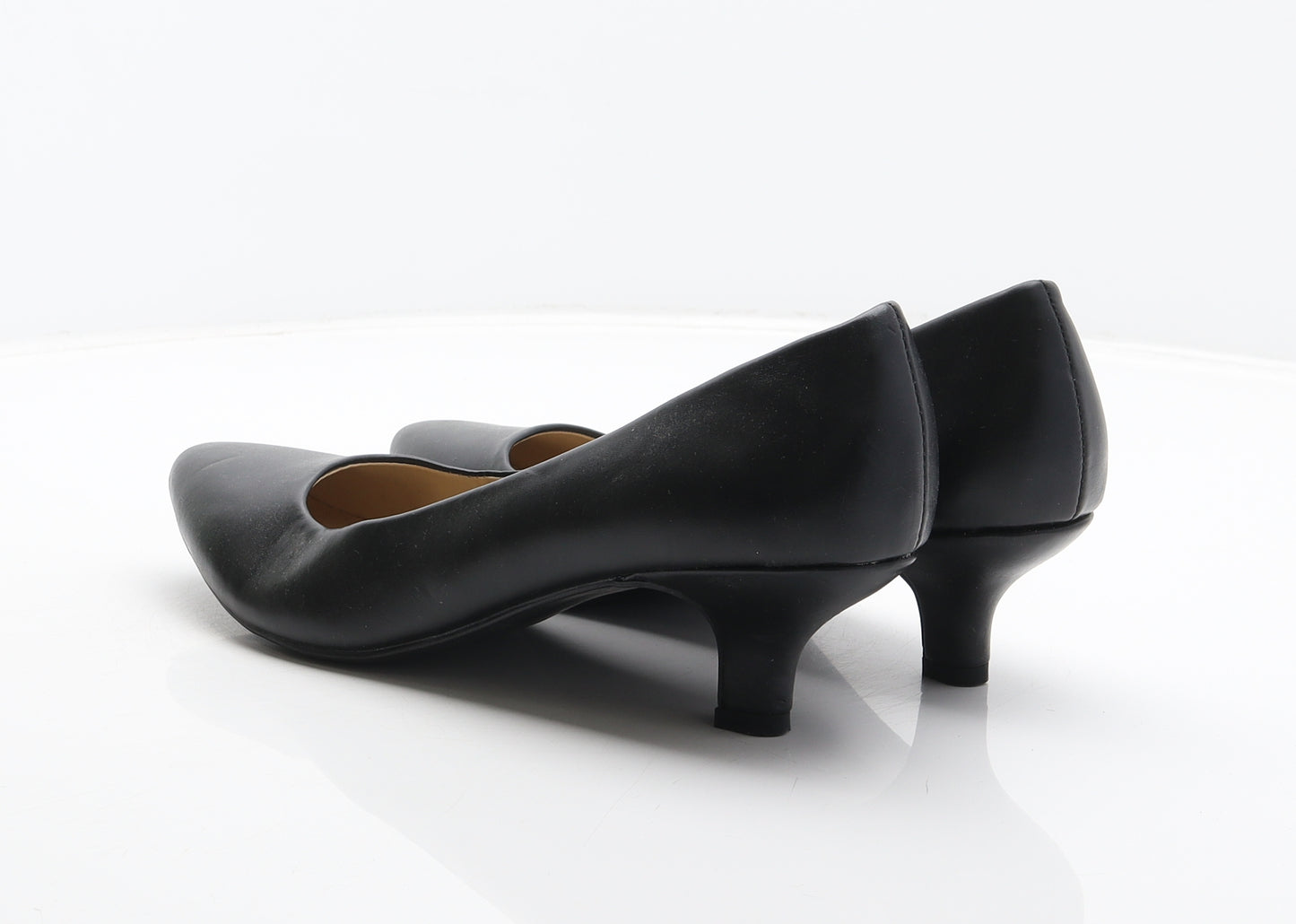 Lilley Womens Black Leather Court Heel UK 7