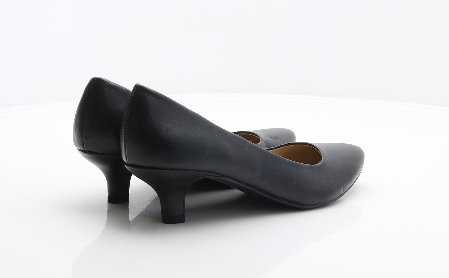 Lilley Womens Black Leather Court Heel UK 7