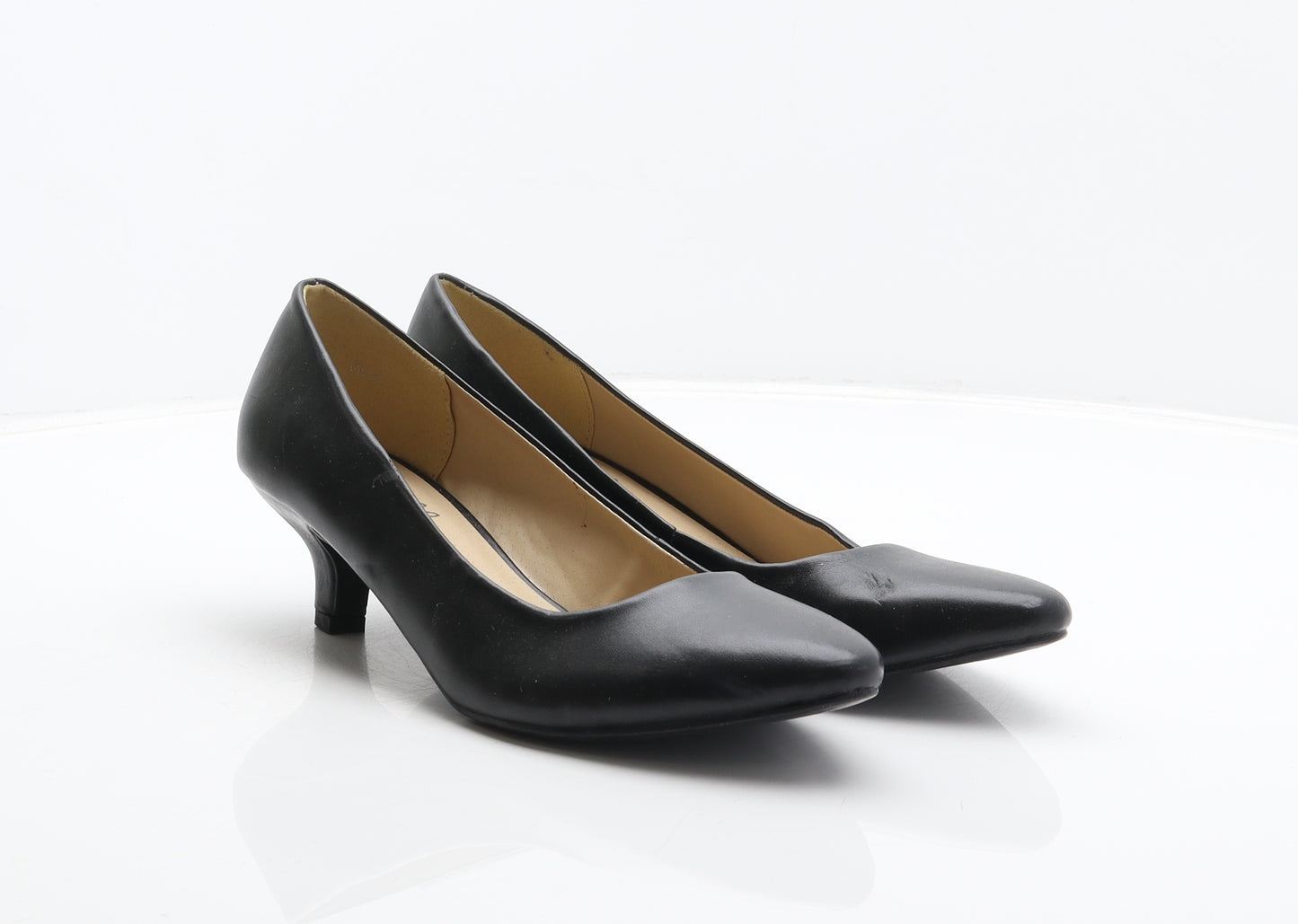 Lilley Womens Black Leather Court Heel UK 7