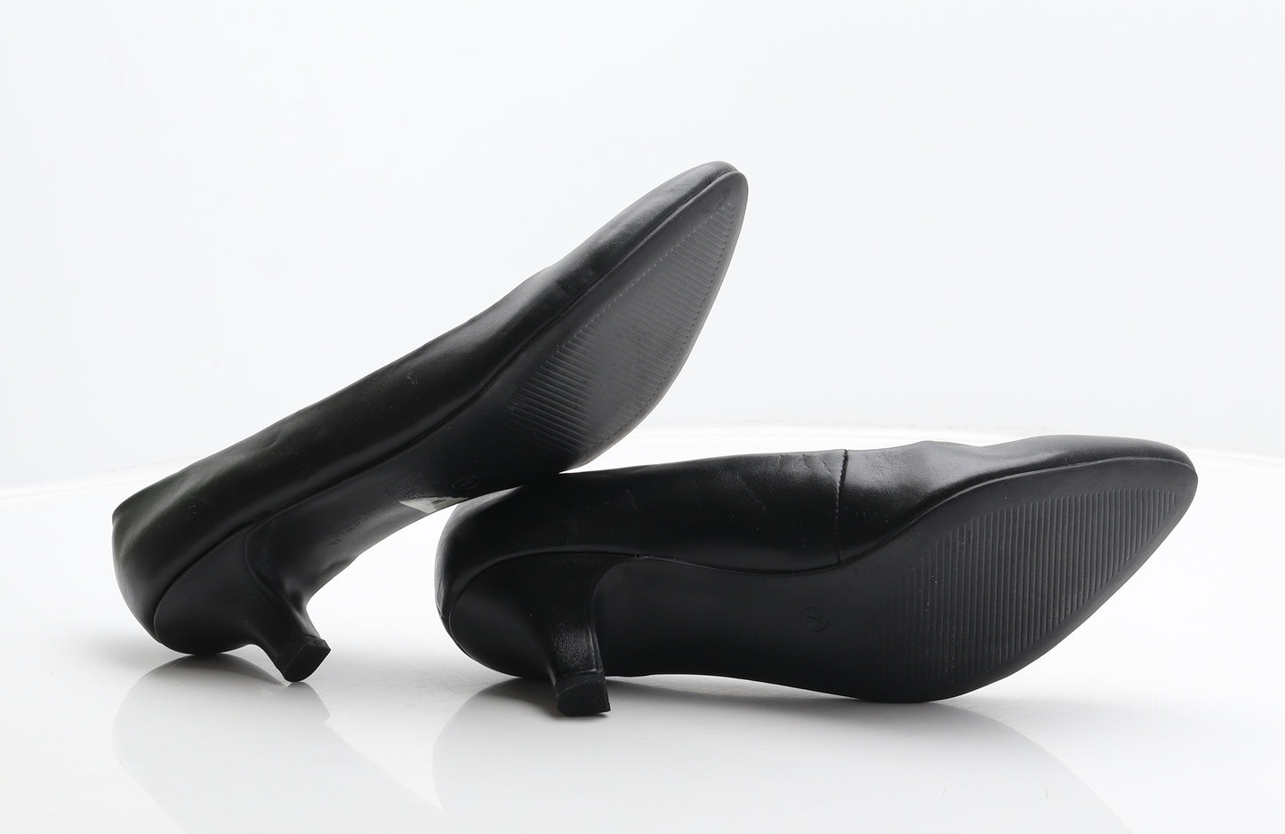 Lilley Womens Black Leather Court Heel UK 7
