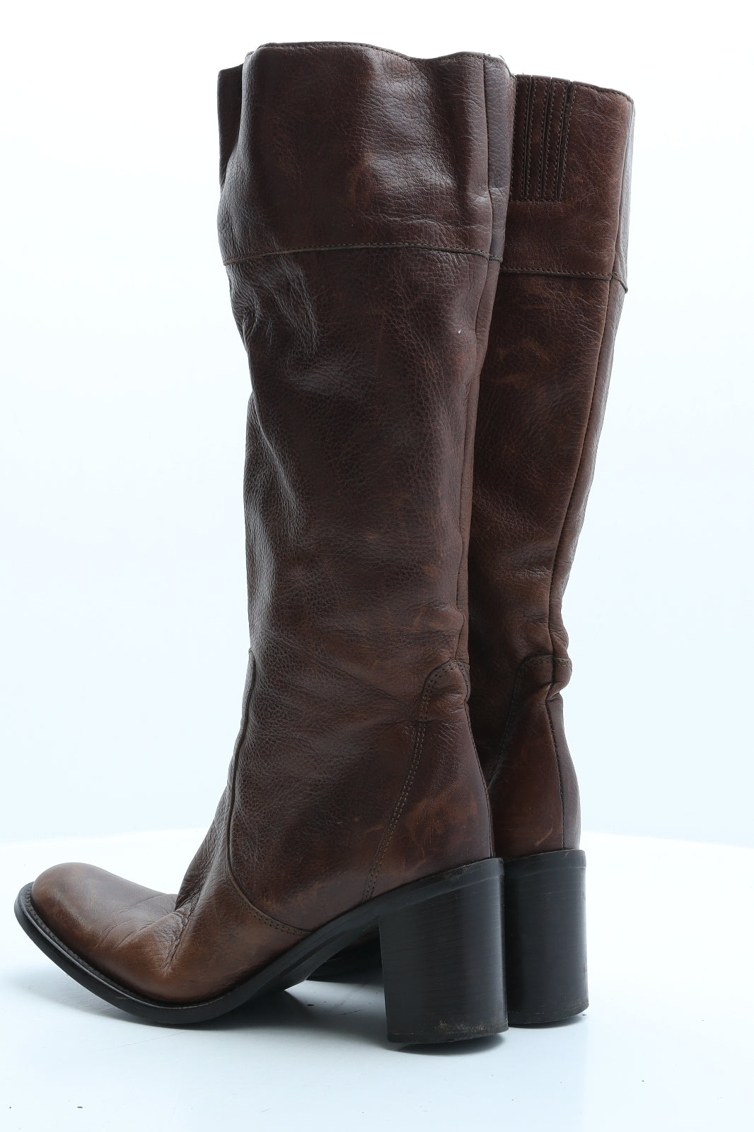 Preworn Womens Brown Leather Cowboy Boot UK 7 40