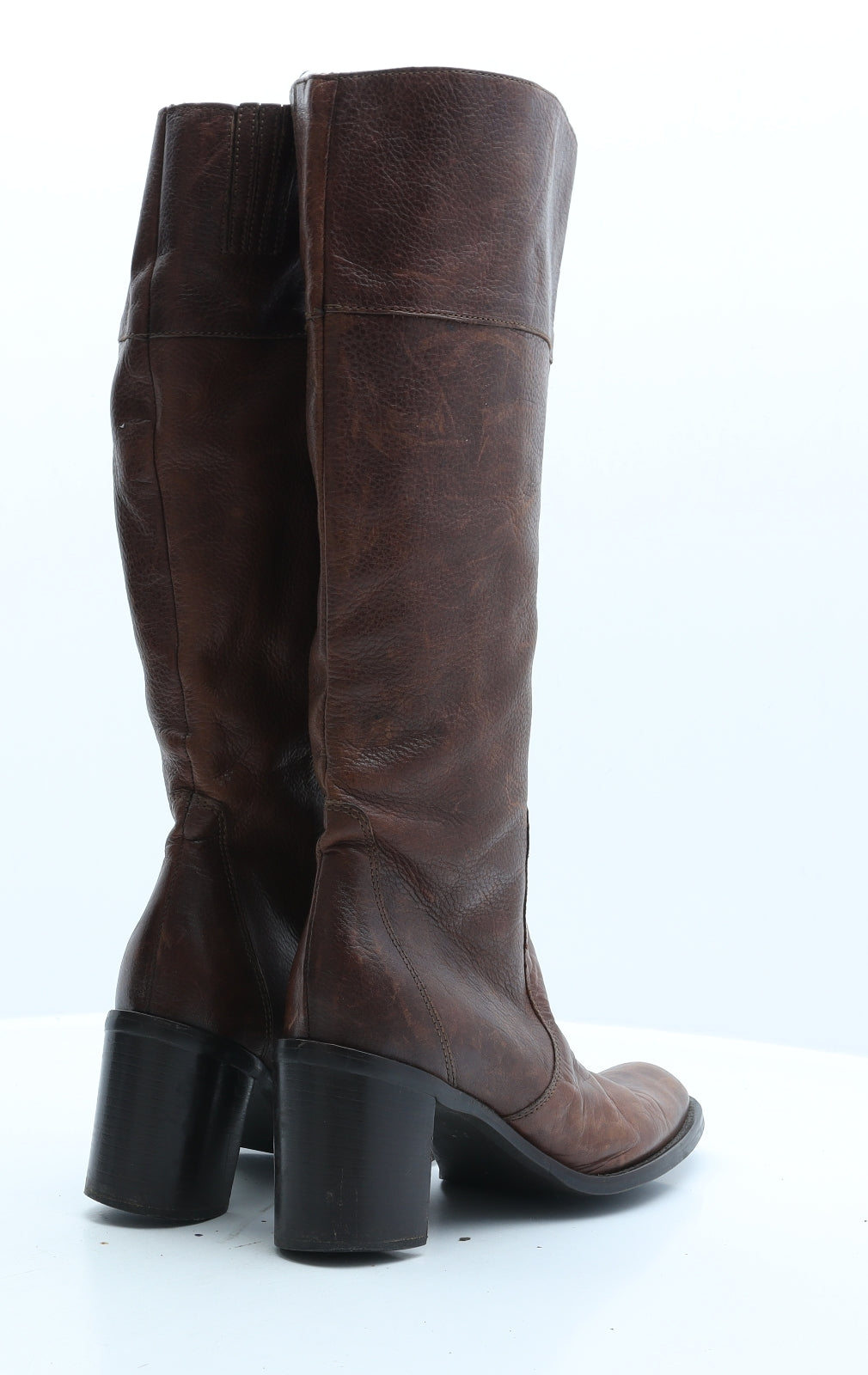 Preworn Womens Brown Leather Cowboy Boot UK 7 40