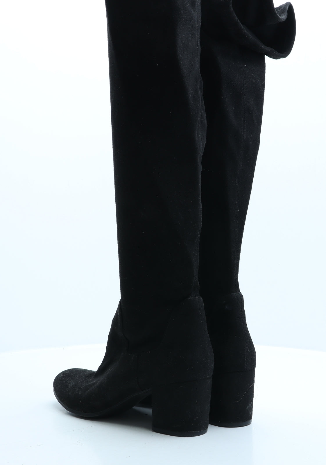 Preworn Womens Black Suede Slip On Boot UK 6 39