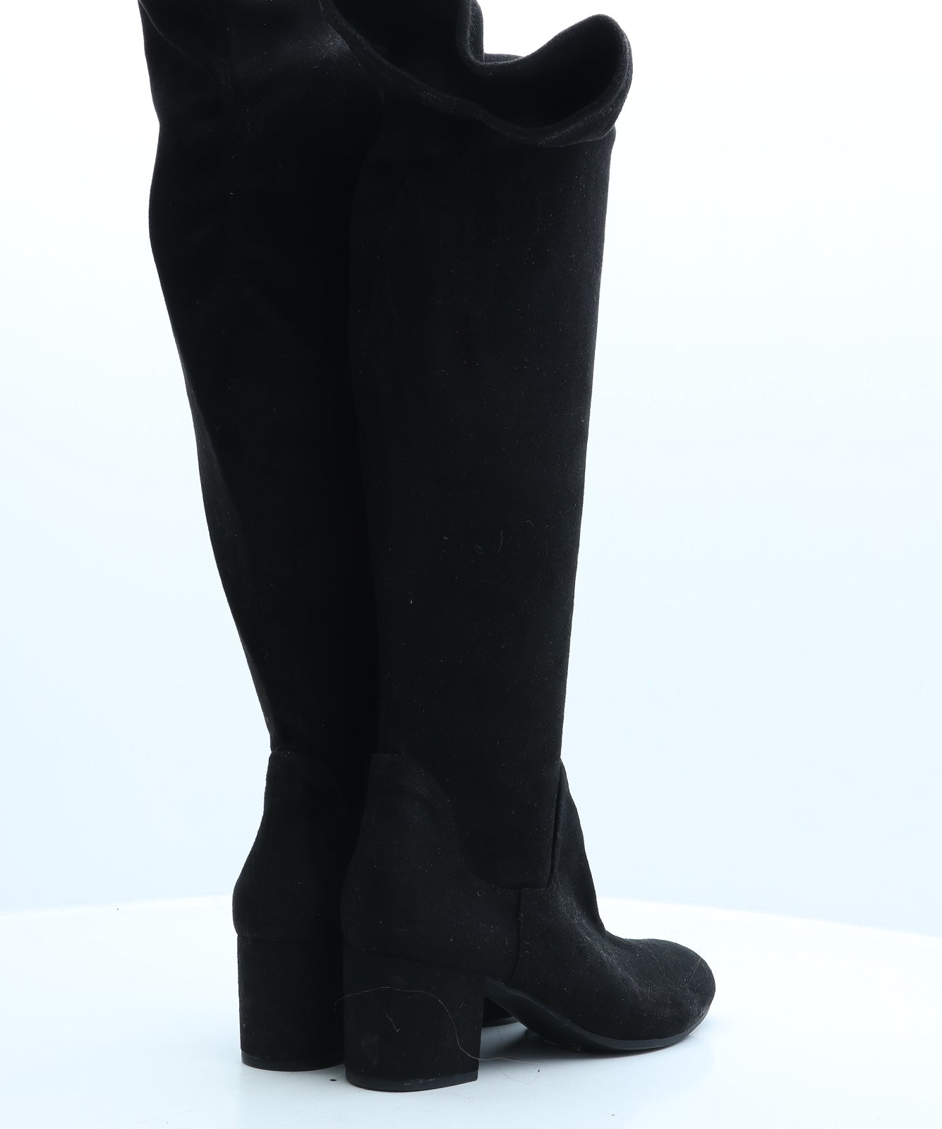 Preworn Womens Black Suede Slip On Boot UK 6 39