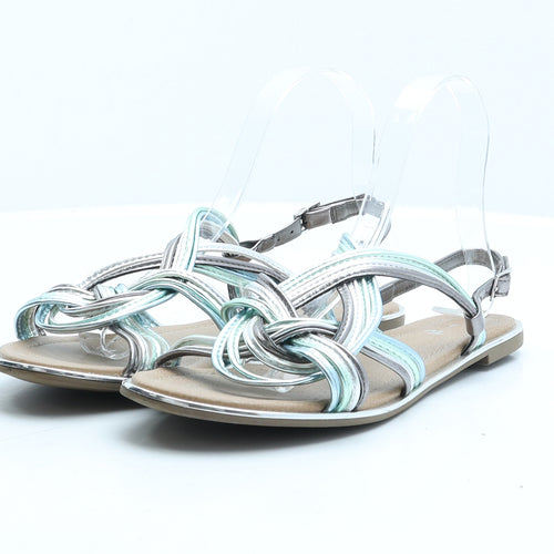 TU Womens Green Synthetic Strappy Sandal UK 6