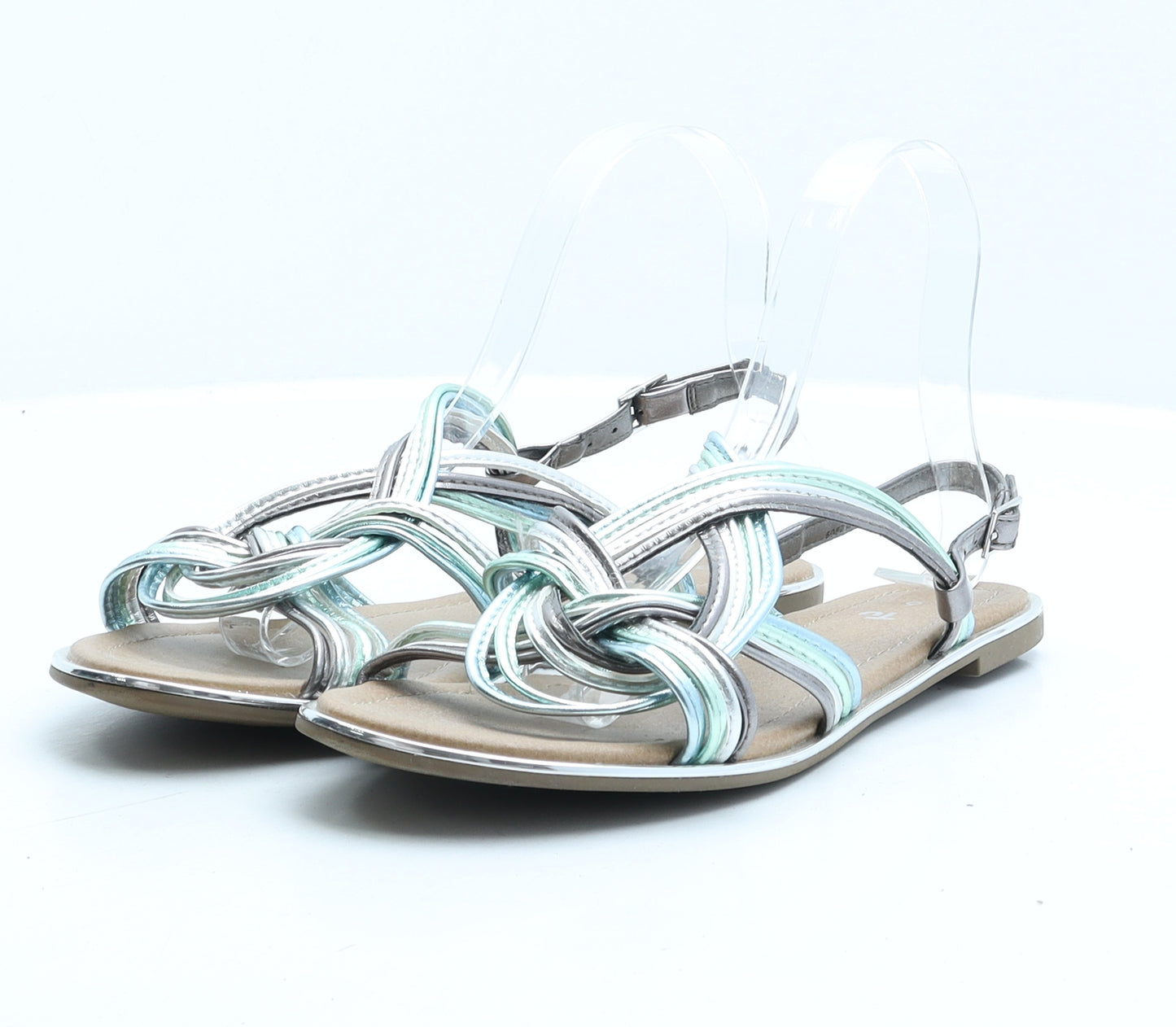 TU Womens Green Synthetic Strappy Sandal UK 6