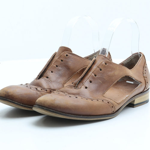 Preworn Womens Black Leather Oxford Casual UK 6