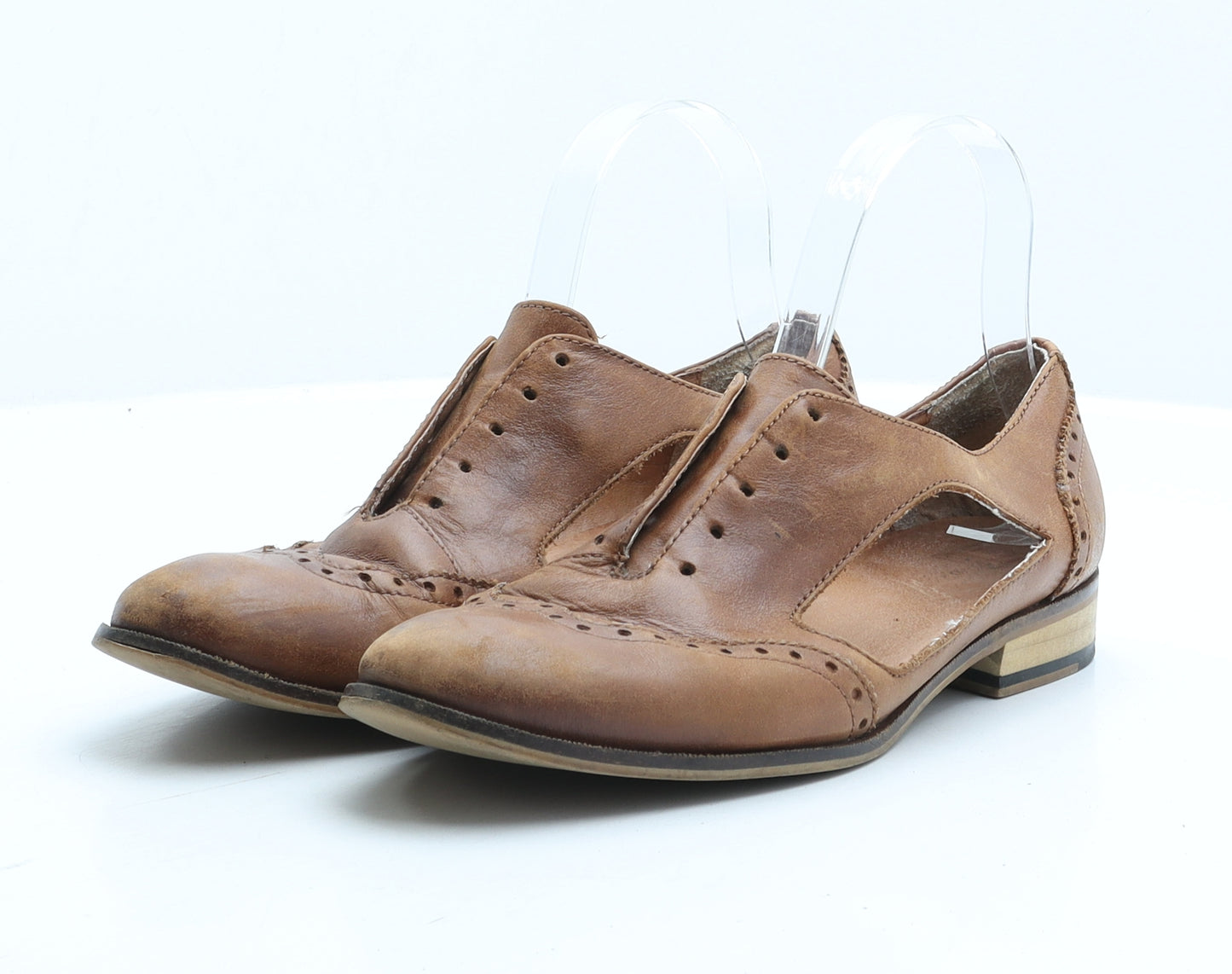 Preworn Womens Black Leather Oxford Casual UK 6