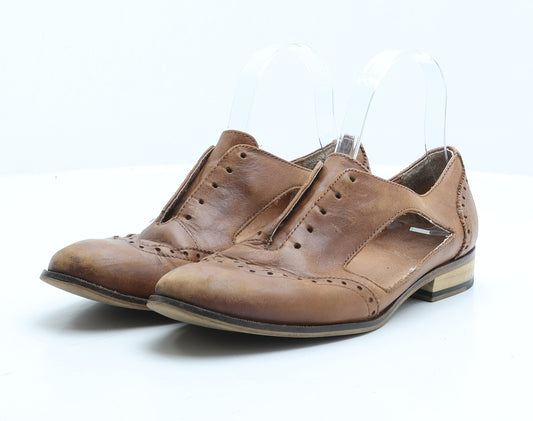 Preworn Womens Black Leather Oxford Casual UK 6