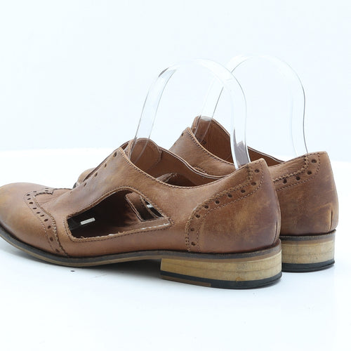 Preworn Womens Black Leather Oxford Casual UK 6