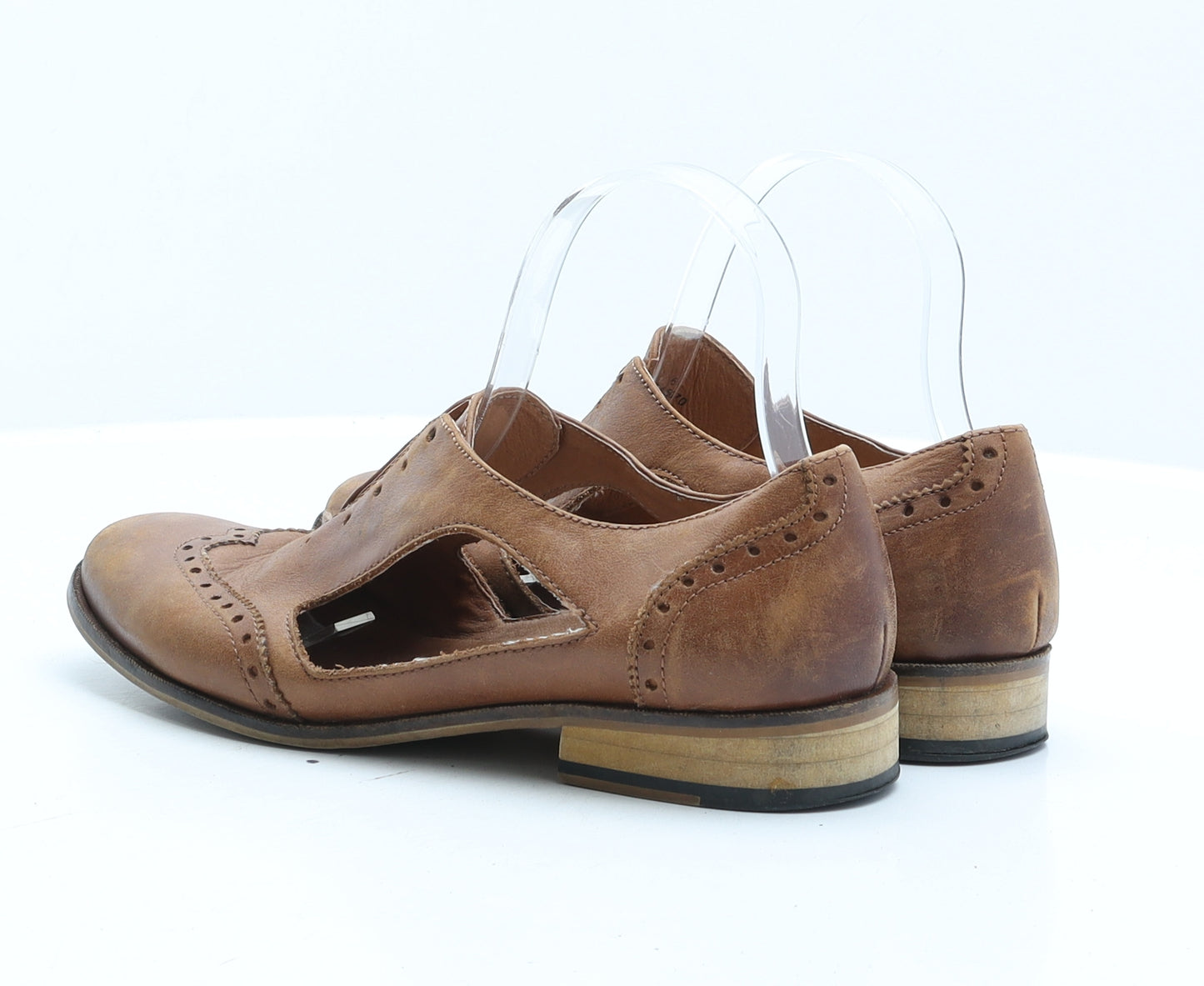 Preworn Womens Black Leather Oxford Casual UK 6