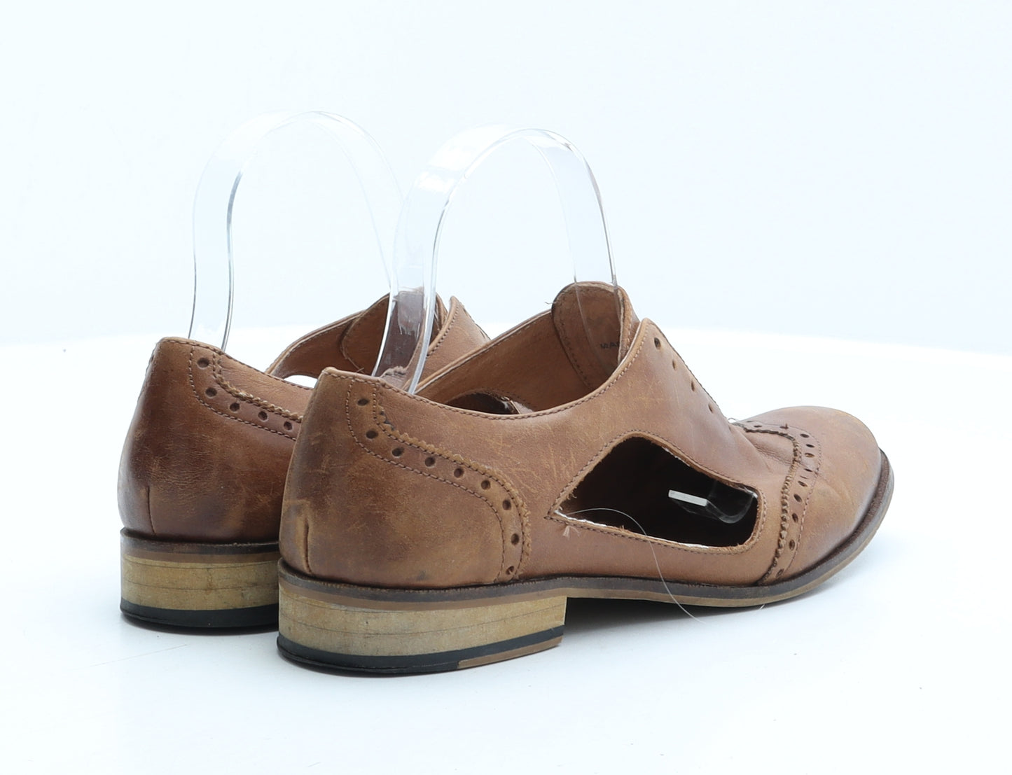 Preworn Womens Black Leather Oxford Casual UK 6