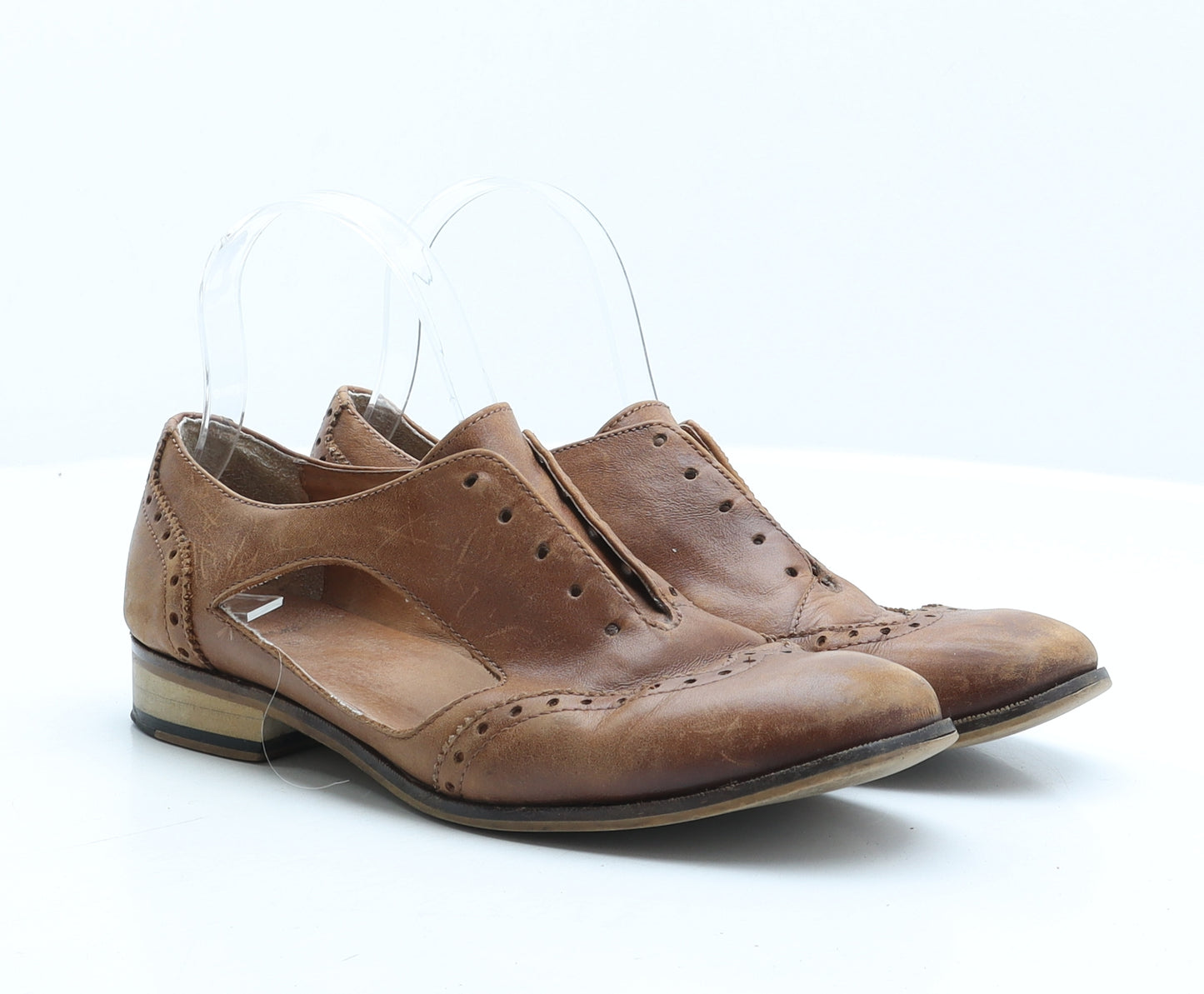 Preworn Womens Black Leather Oxford Casual UK 6