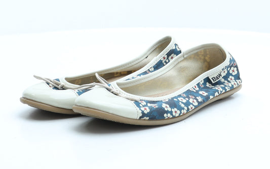 Break & Walk Womens Blue Floral Fabric Ballet Flat UK 5 38