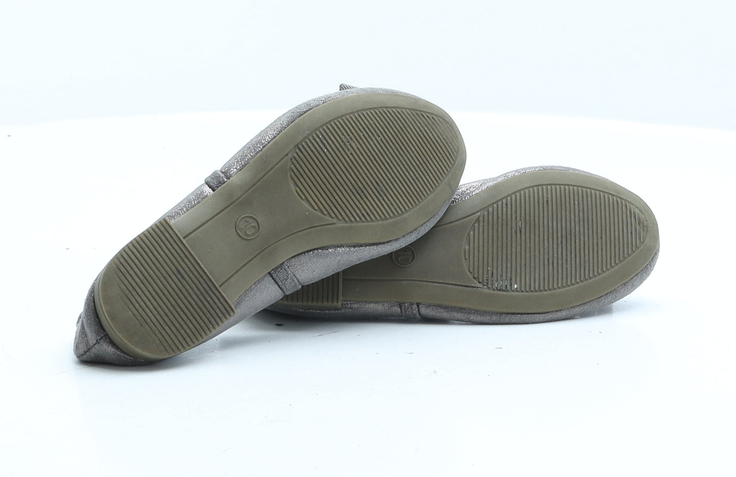 F&F Girls Grey Fabric Ballet Flat UK 10