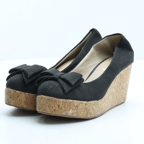 Preworn Womens Black Synthetic Court Heel UK 3 36