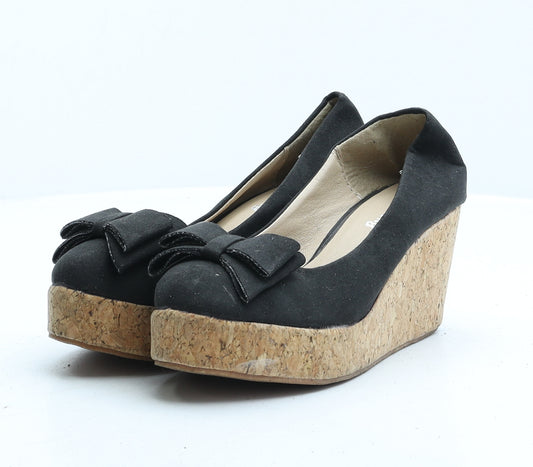 Preworn Womens Black Synthetic Court Heel UK 3 36