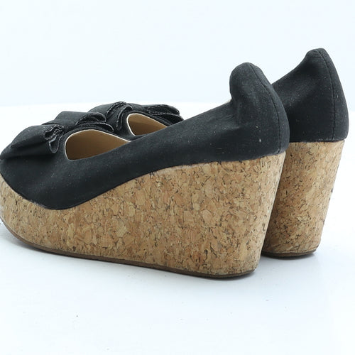Preworn Womens Black Synthetic Court Heel UK 3 36