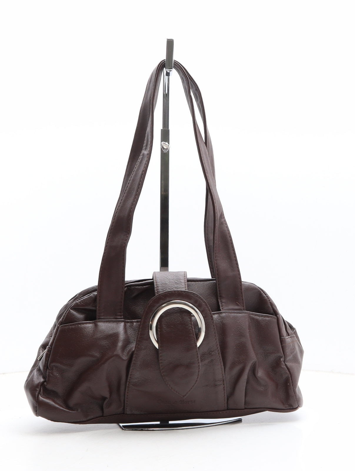 Casa di Borse Womens Brown Polyethylene Shoulder Bag Size Small